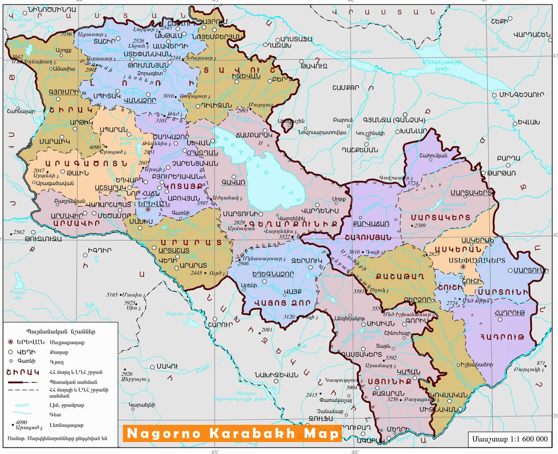 Armenia Karabakh Azerbaijan Map
